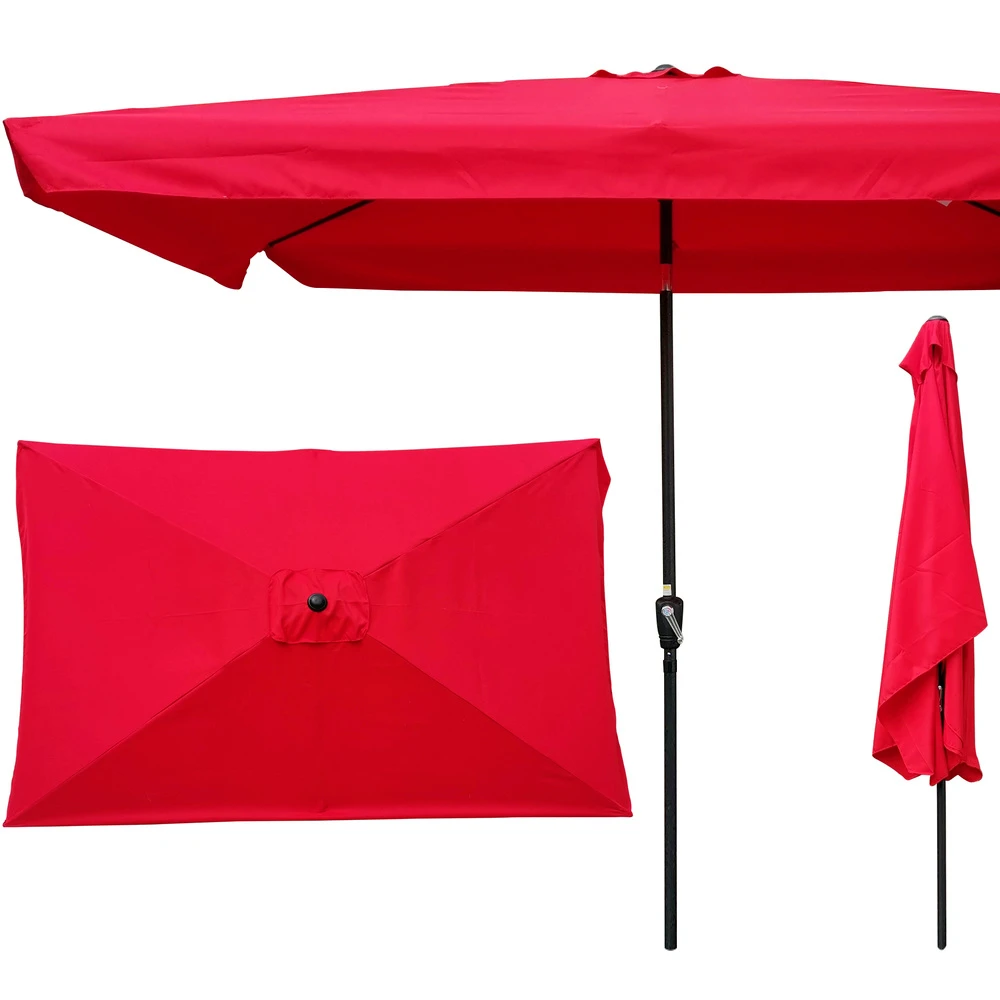 

10 x 6.5ft Rectangular Patio Umbrella Outdoor Market Umbrellas with Crank