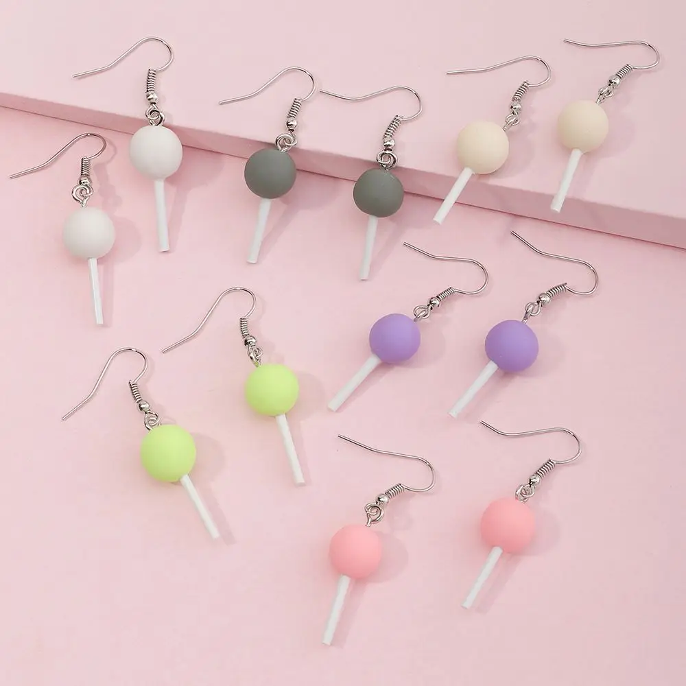 

6 Pair/set Wholesale fashion Personality Lollipop Earrings Gold Plated Earrings Jewelry For Girls, Colourful