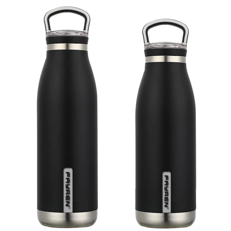 

Luxury Double Walled Thermo Mug Stainless Steel Water Bottle Handle Lid Insulated Sport Bottles
