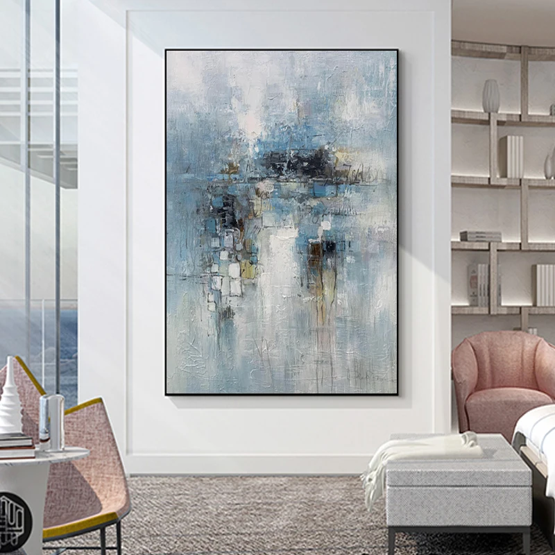 Artist Design Hand Painted Framed Wall Art Modern Landscape Oil Canvas Paintings by JZ Arts for Home Living Room Decoration