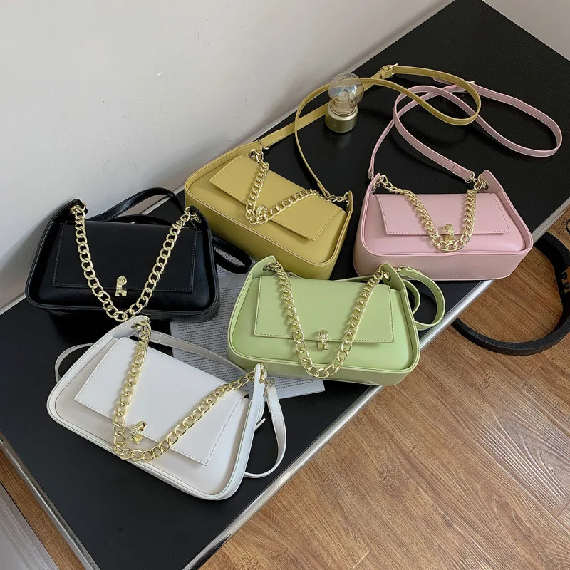 

Fashion Designer High Quality PU Leather Shoulder Handbags Chain Purses Handbags For Women, 5 colors