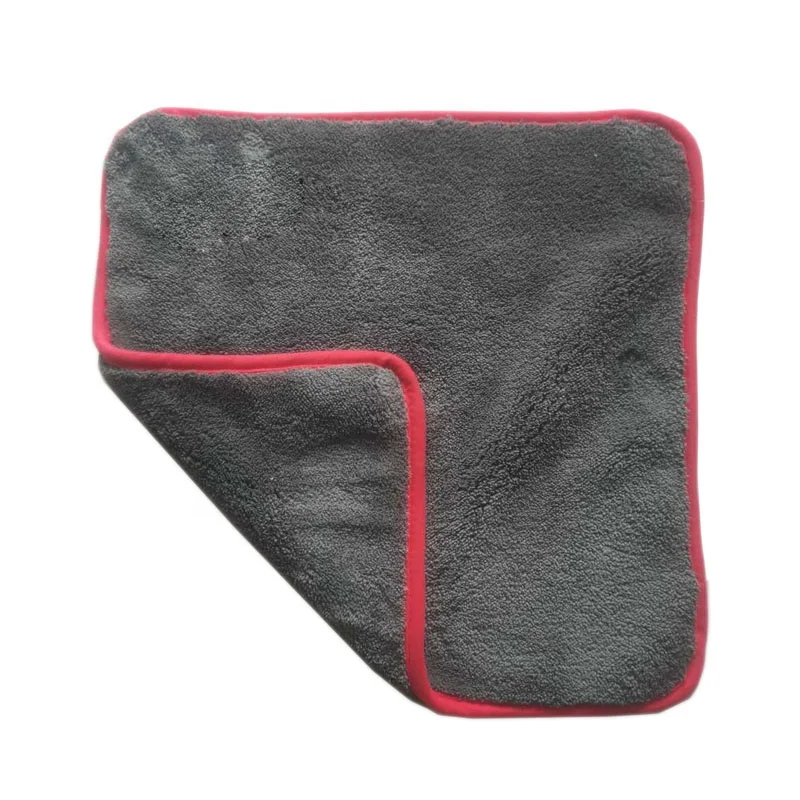 

wholesale car detailing supplies 16 x 16 thick plush pile microfiber cleaning cloth 1200gsm for car wash, Dark gray