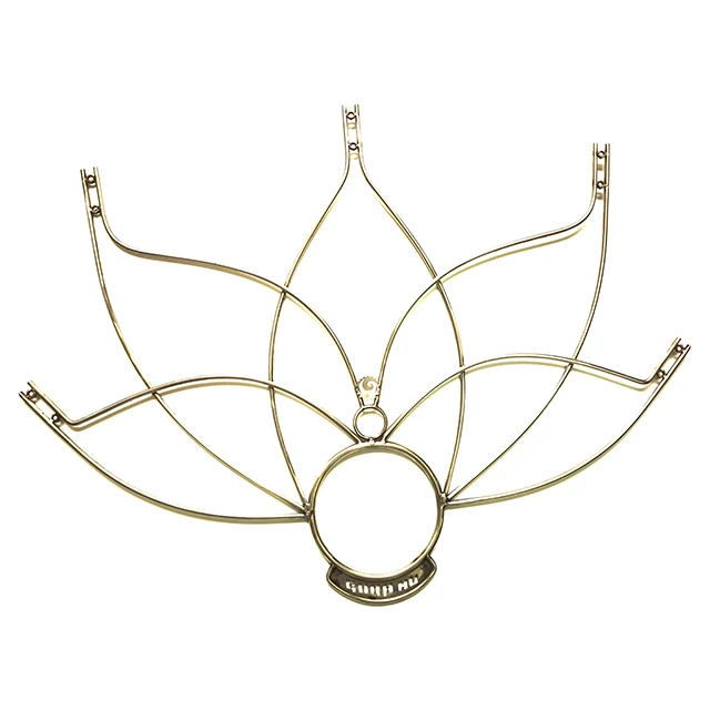 

SINGLE HoP Medium Lotus Juggling Ancing Metal Fire Fan Frame Light Weight Fire Fans, Golden