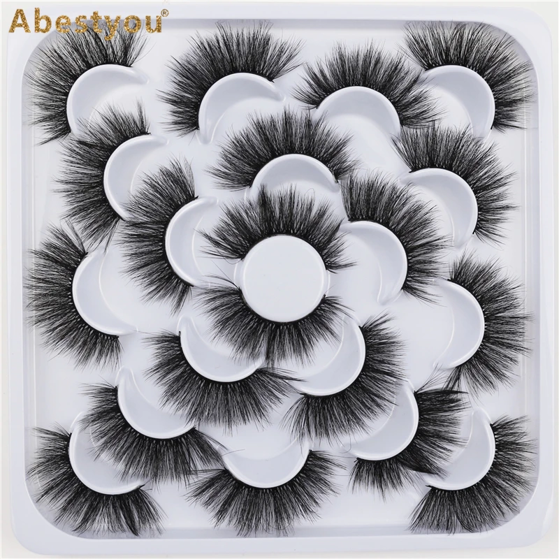 

Abestyou sale promotion 10pairs Lashes Wholesale Private Label 8D Mink Eyelashes sample free