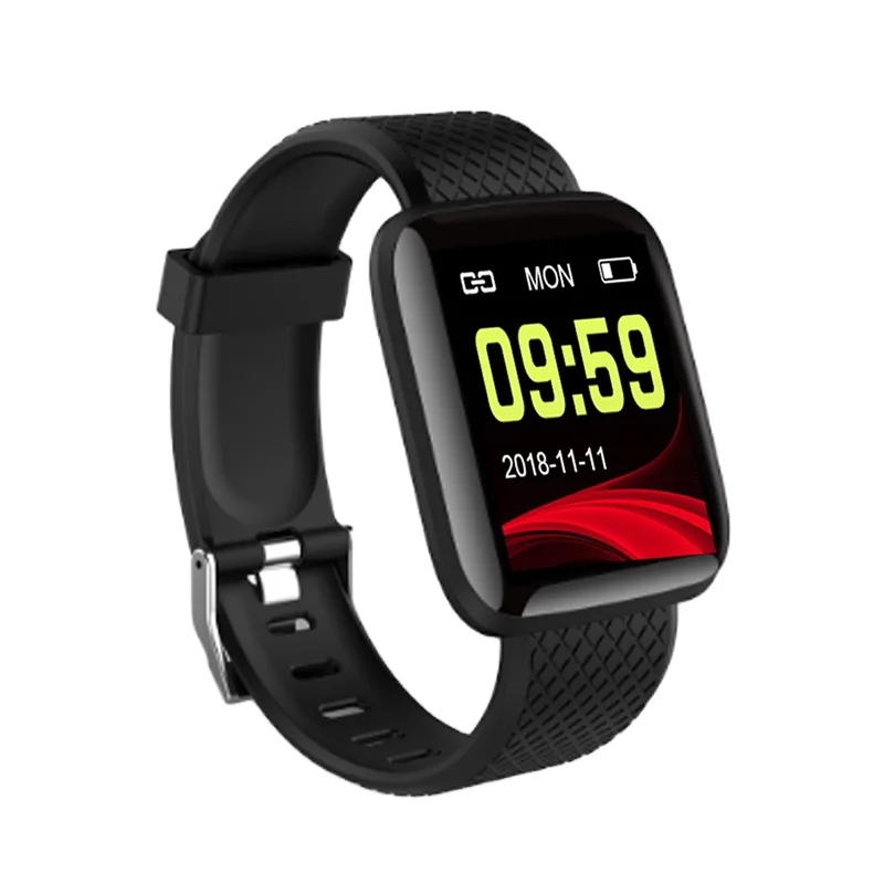 

116 Plus Smart Watch Smart Bracelet Band Wristband Sports Fitness Blood Pressure Measurement Watches Pedometer Smartband Watch, Black, red, blue, purple, green