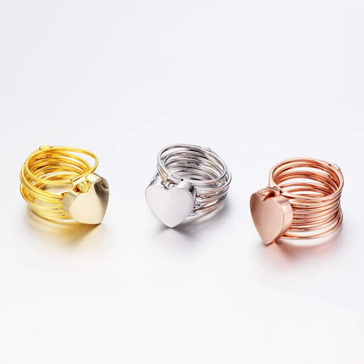 

2020 best-selling multi-layer love heart ring for men and women multifunctional foldable bracelet, Gold, rose gold, white k