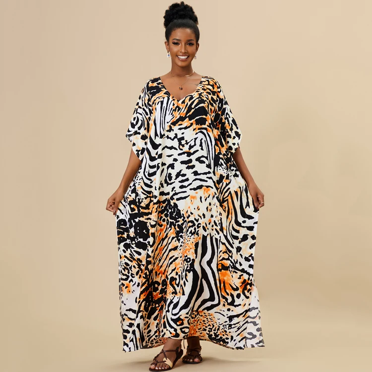 Zebra Print Cover up Wholesale Casual Beach Blouse Custom logo Bikini Outerwear Factory Directly