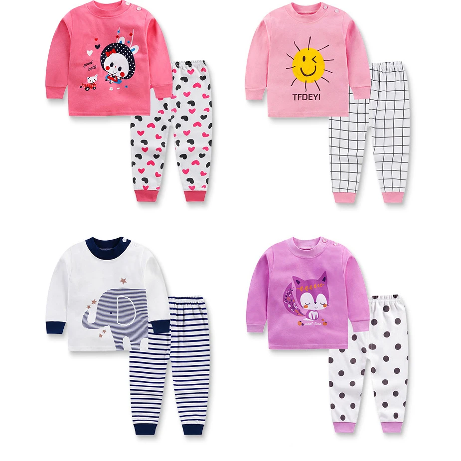 

Cute Cartoon Long Sleeve Kids Clothing Set for Boys Girls, Various design