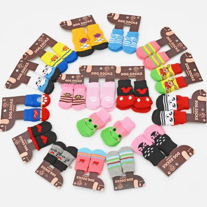 

Pure cotton non-slip dog socks manufacturer wholesale best price pet socks, Customized color