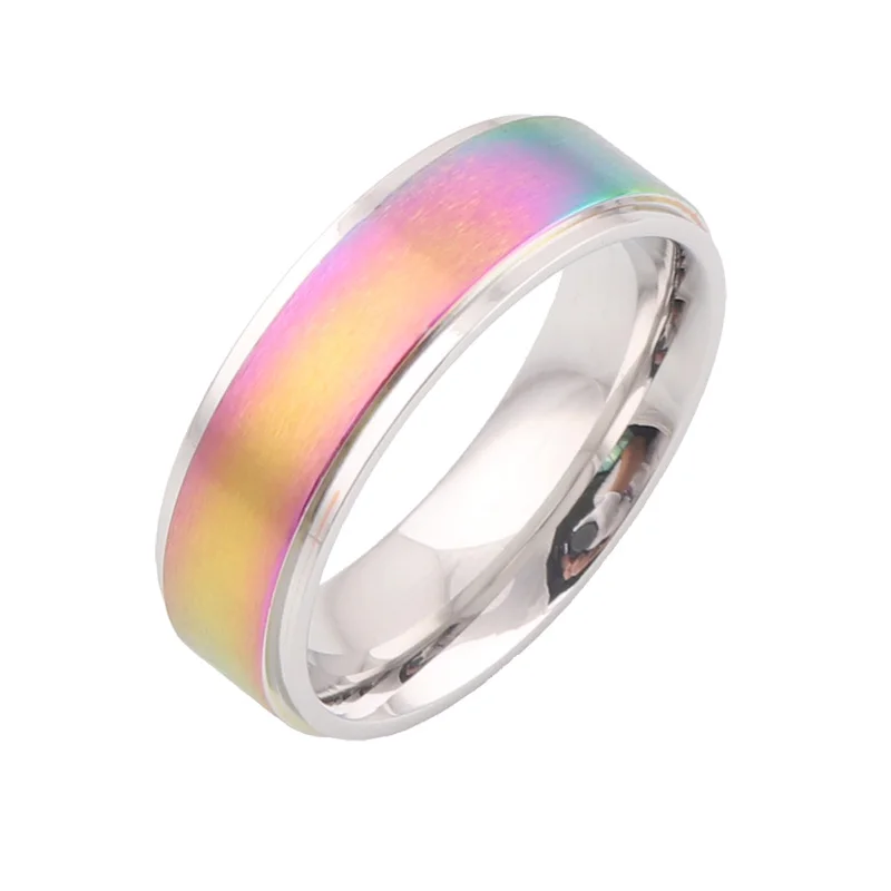 6mm Stampable Rainbow Stainless Steel Stamping Blank Rings - Buy ...