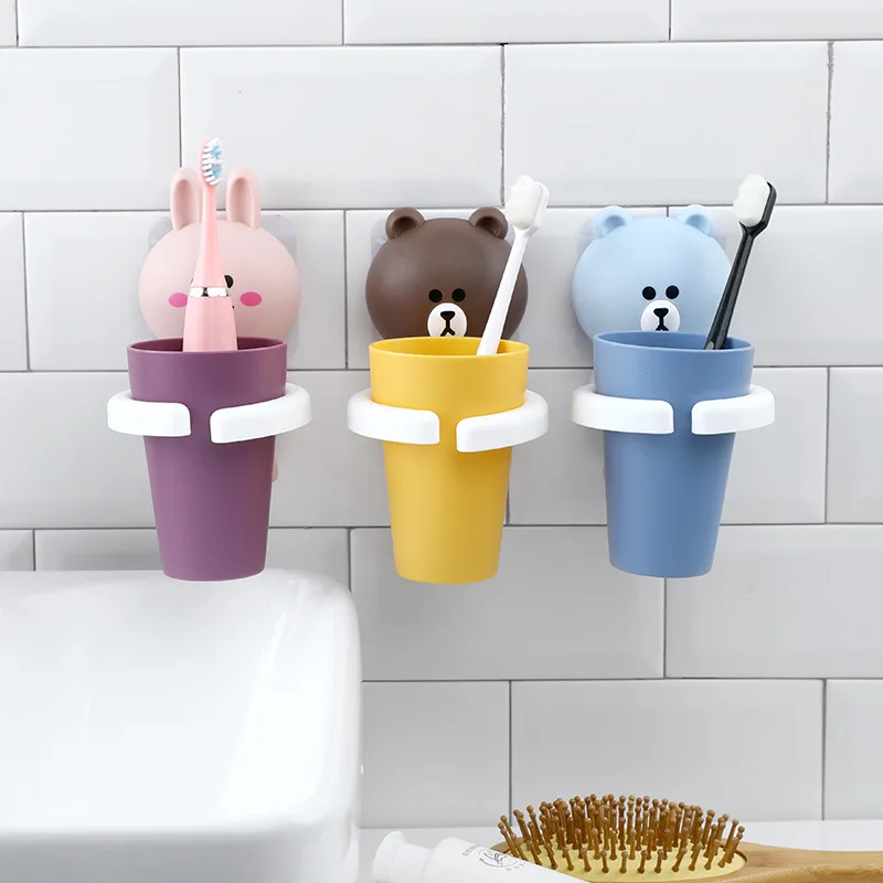 

Outdoor Holder Bathroom Accessorie Cartoon Animal Toothbrush Holder Travel Portable Toothbrush Cup, Blue,pink,yellow