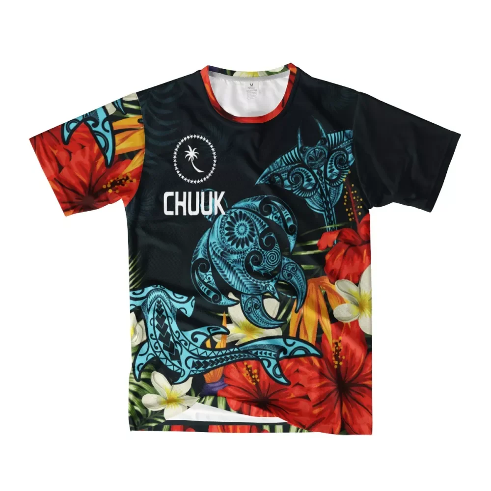 

Colorful sea turtle Plumeria Hibiscus pattern print Polynesian T-shirt First Class Quality Wholesale Custom chuuk t shirt men, Customized colors