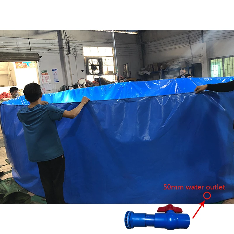 

Lvju Foldable Pvc Tarpaulin Fish Pond Tarpaulin Plastic Fish Farming Tank, Light blue/green/black/red/custom