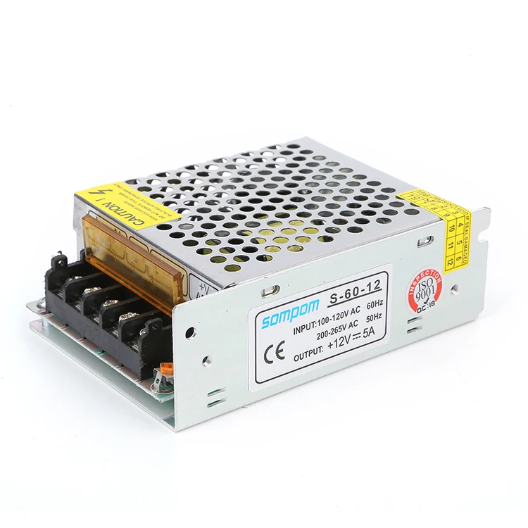 CE Approved 60W 12V 5A Switch Power Supply