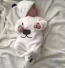 3 pieces Long Sleeve Fleece Bear Top Pant and Hat Set For Baby Boy Warm Winter Clothes drop shipping to brasil