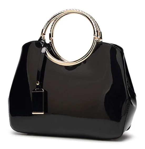 

Womens Handbags Ladies Top Handle Bags Patent Leather Stylish Tote Shoulder Bags Purse, 7 colors