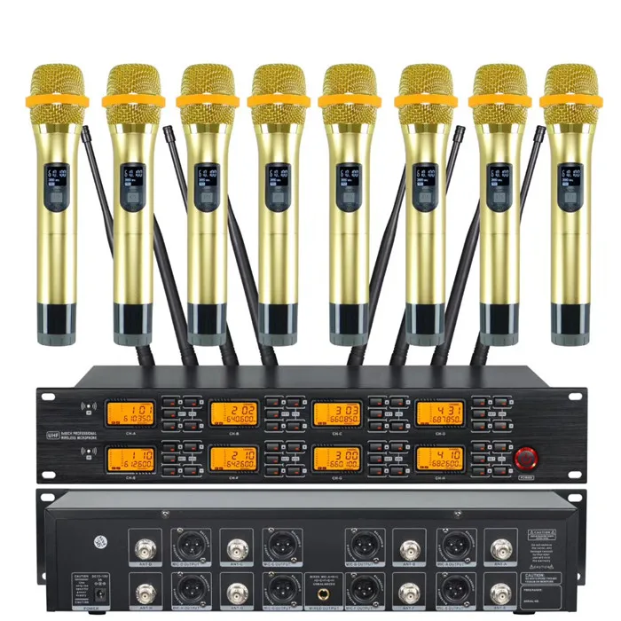 TKG UR-8000-S 640-690mhz UHF professional uhf wireless microphone 8 wireless microphone system