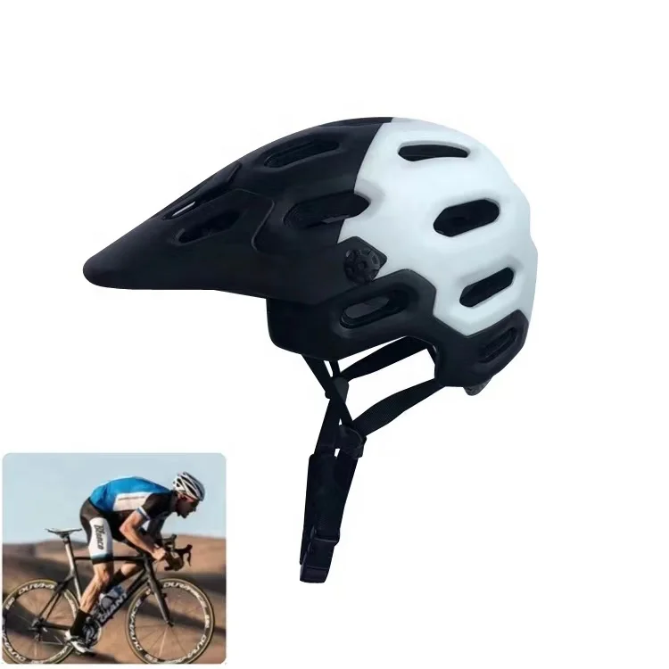 

Monu RTS Black White EPS In Mold 2021 New Adjustable Lightweight Visor Bike Helmet Road Bicycle Helmet with Movable Chin Bar Pad, Can be customized