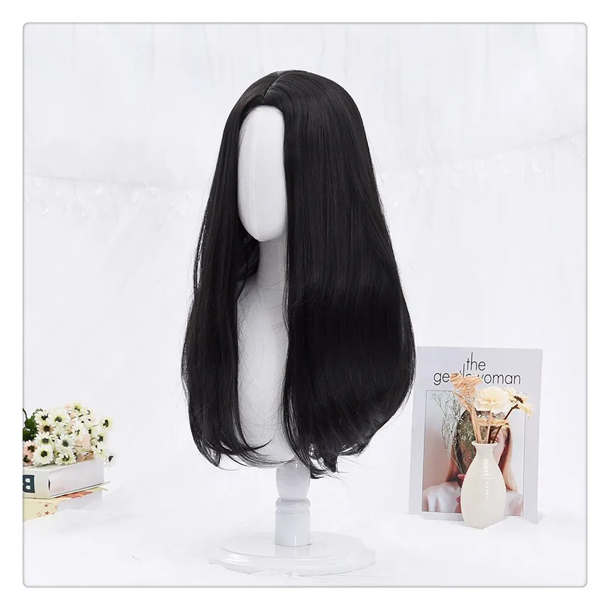 

Wig Headgear Korean Style Ladies Dyeing Perm New Creative Long Curly Hair Wig Fashion Custom Wholesale Wig, Pic showed