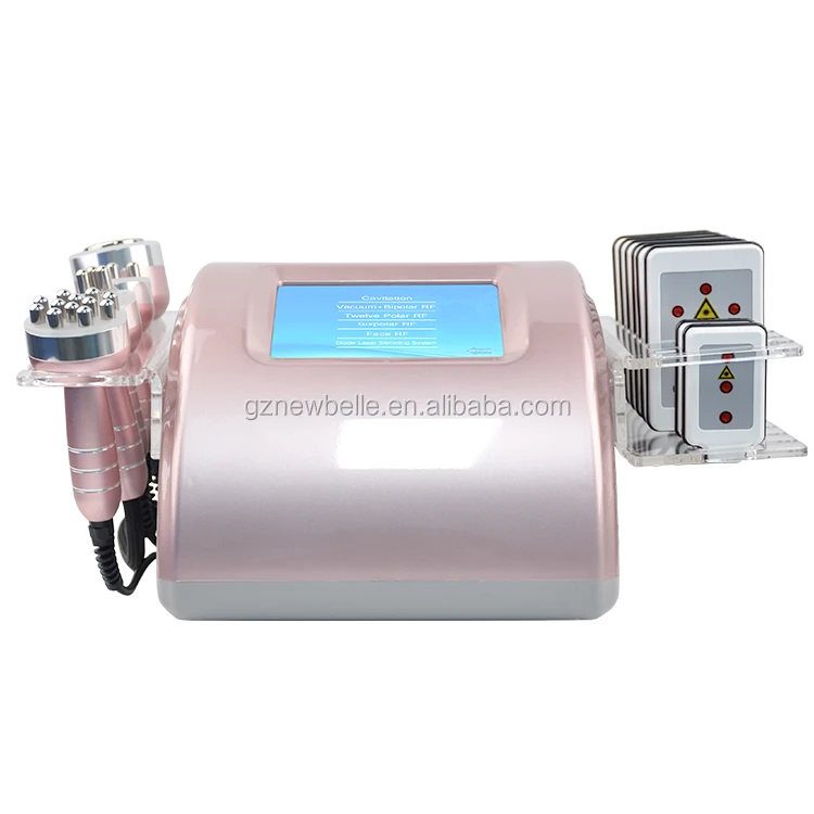 

NEWBELLE Cheap Portable rf vacuum laser pads cavitation for salon use
