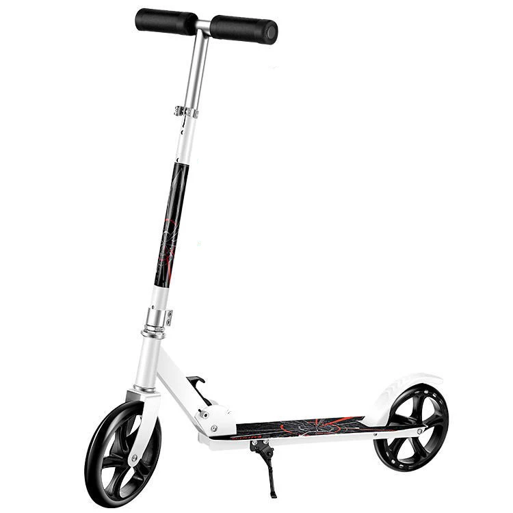 

Adult scooters Large-wheeled two-wheeled scooter for commuting to work Foldable urban campus scooter, Black,white