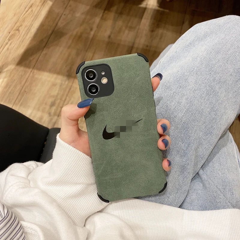 

Free shipping shockproof back cover phone cases for iPhone 11 12 Pro Ni ke soft TPU suede phone case, Picture