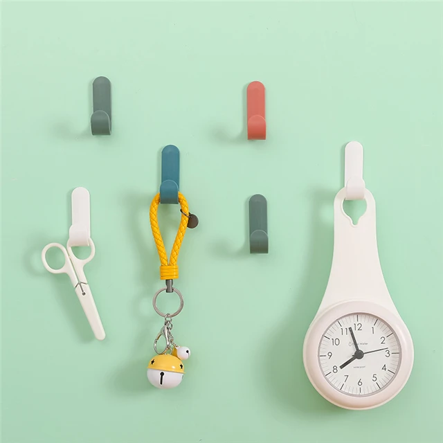 

Nordic J-shape Nail-free Adhesive Hook Coat Hook Behind The Door Household Storage Tool, As show