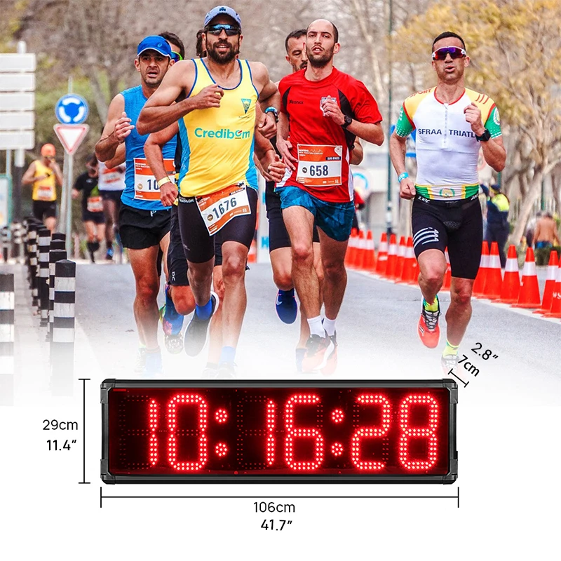 Ganxin Hot Sale 6 Digit 8 Inch LED Marathon Timer Outdoor Sports Running Waterproof Race Timing Digital Countdown Clock