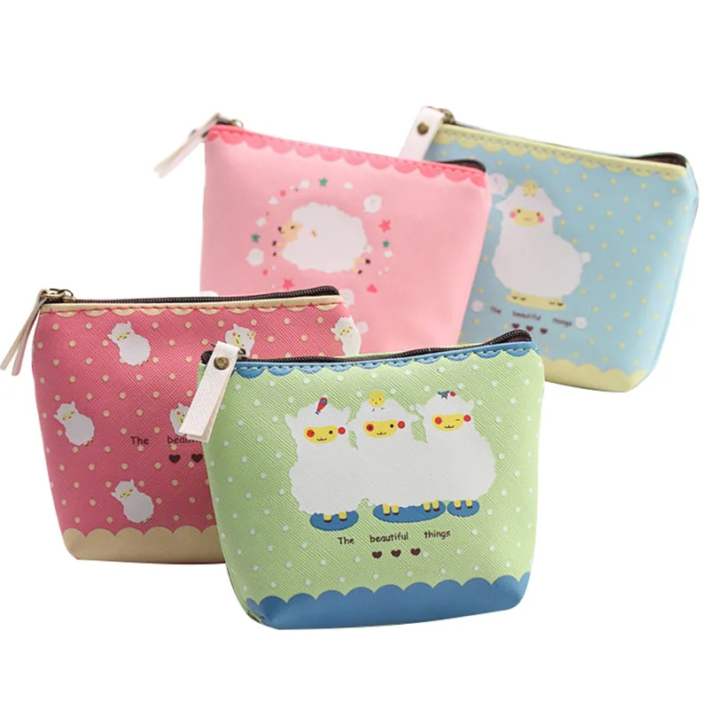 

Small Wallet Cartoon Cute Sheep Wholesale Soft PU Leather Zipper Coin Holder Purse
