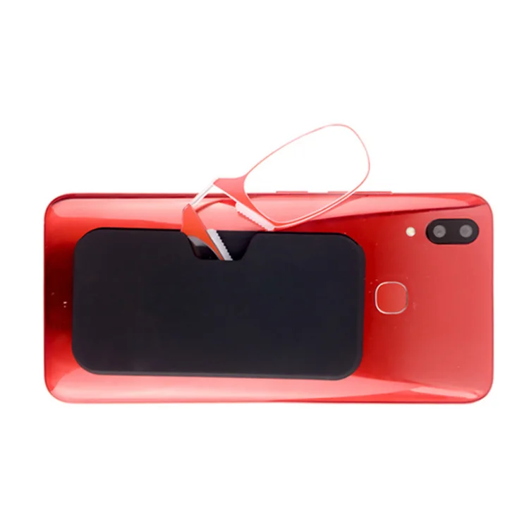 

Hot selling portable Clip on NOSE TR90 Reading glasses with case 3M stickers