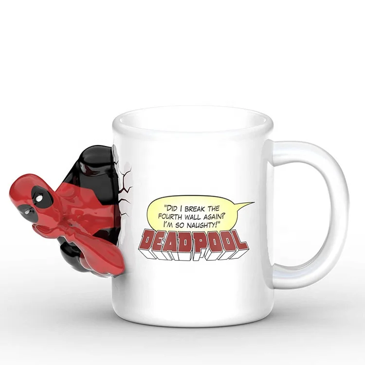 Deadpool classic creative ceramic bust out coffee mug cup for gift