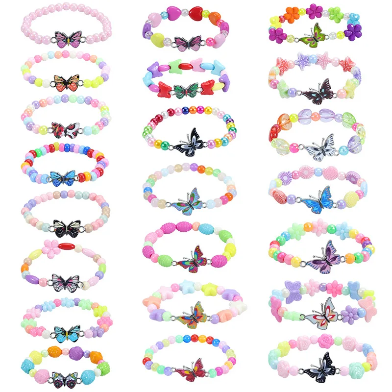 

Kids Bracelet Jewelry Butterfly Charms Bracelet Cute Star Heart Beads Bracelet For Children