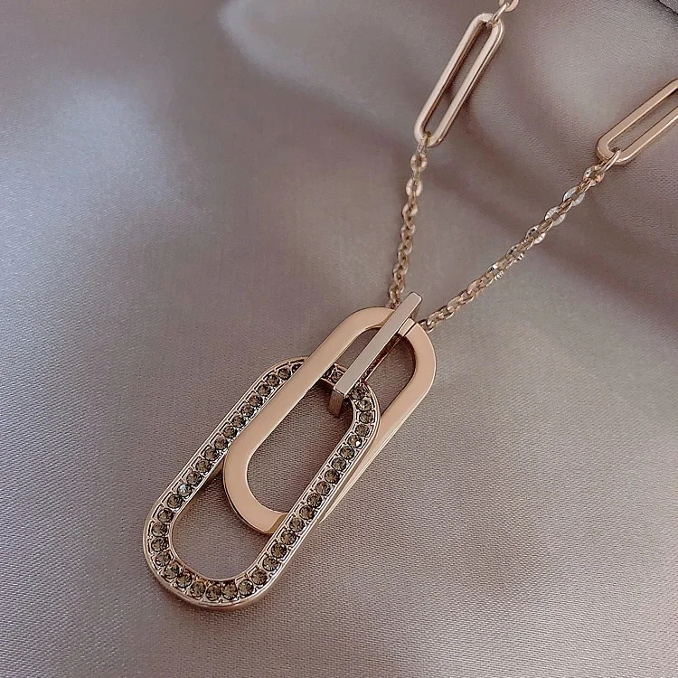 

Fashion Simplicity Long Sweater Chain Necklace Lady Crystal Hip Hop Necklace Ladies Jewelry Accessories, Customized color