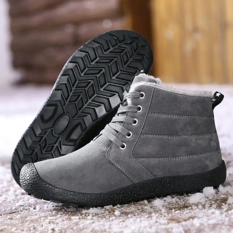 

2019 classic heels suede men winter boots warm fur plush Insole ankle boots men shoes hot lace-up shoes, Optional