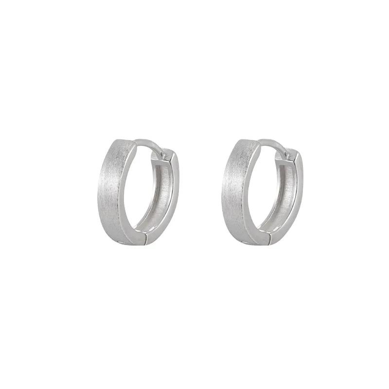 

2023 INS Fashion 925 Sterling Silver Geometric Round silver hoop earring fine jewelry for women