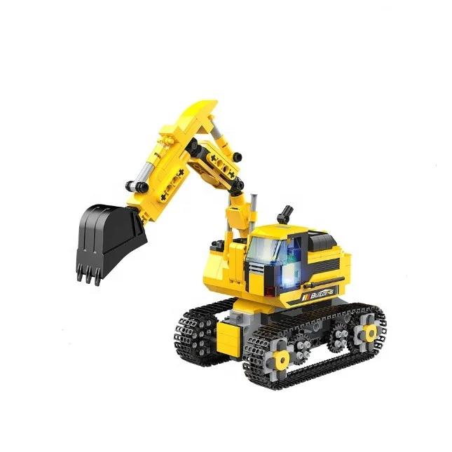 

XUEREN 2020 New Arrival 580PCS Block Excavator Car 2.4GHz APP control Program Truck Model Building Blocks Gifts Toys For Boys, Yellow
