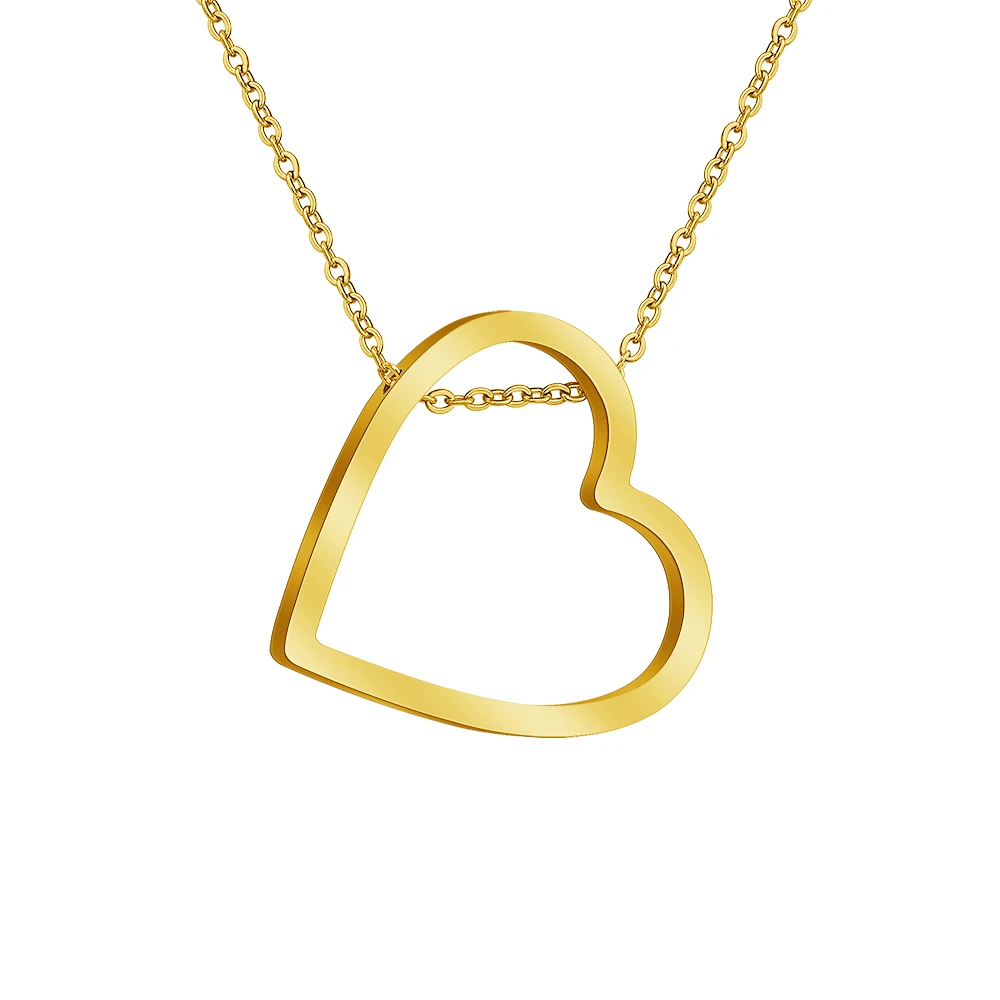 

CE Certificated Approved Stainless Steel Gold Plated Heart Pendant Necklace