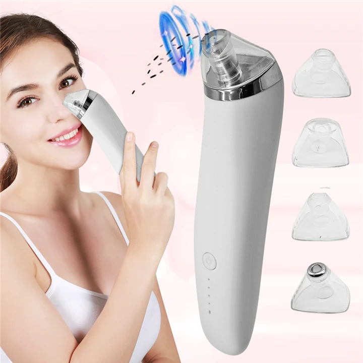 

Multi-functional cleaning device electric nose acne whitehead remove tool kit pore cleaner 4 speed blackhead remover vacuum, White