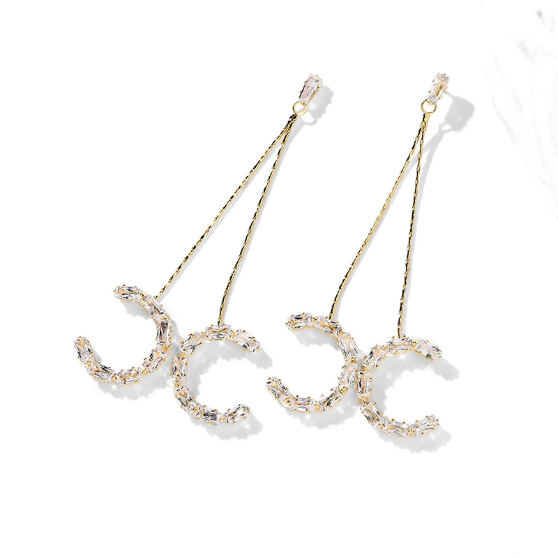 Dara Brand Trending Letter C C Letter Shaped French Style Tassel Earring Women Earring 2020