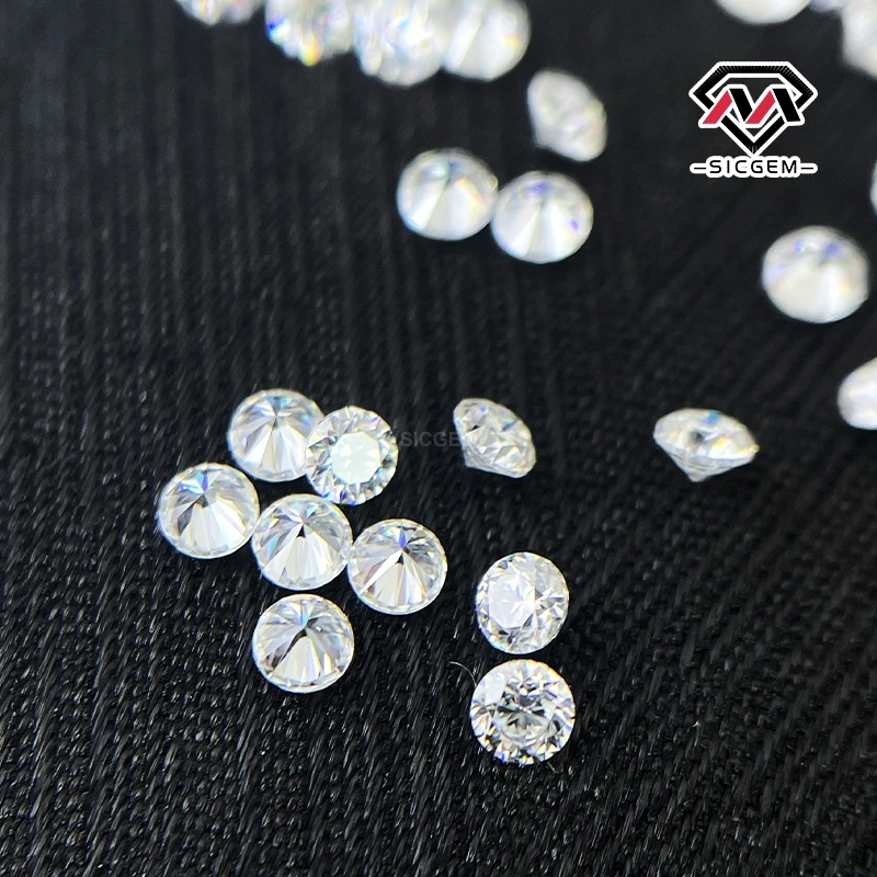 SICGEM Wholesale Small Size Melee Loose Moissanite VVS Round Cut 0.7-2.9mm White Color