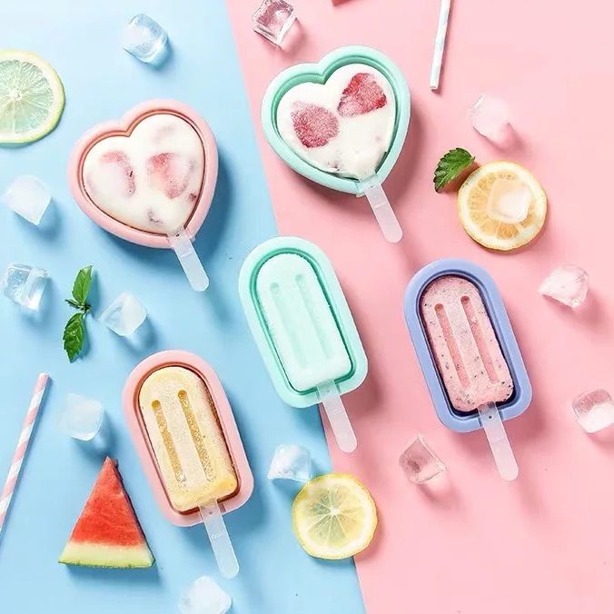 

kitchen handmade DIY tools silicone lolly mold maker ice cream mould popsicle machine with stick, Custom color
