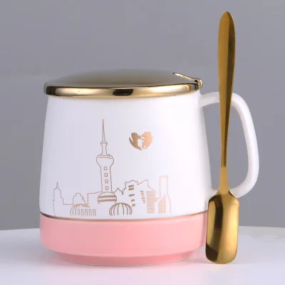 

modern style matte ceramic mugs Gold gift coffee cup., As picture