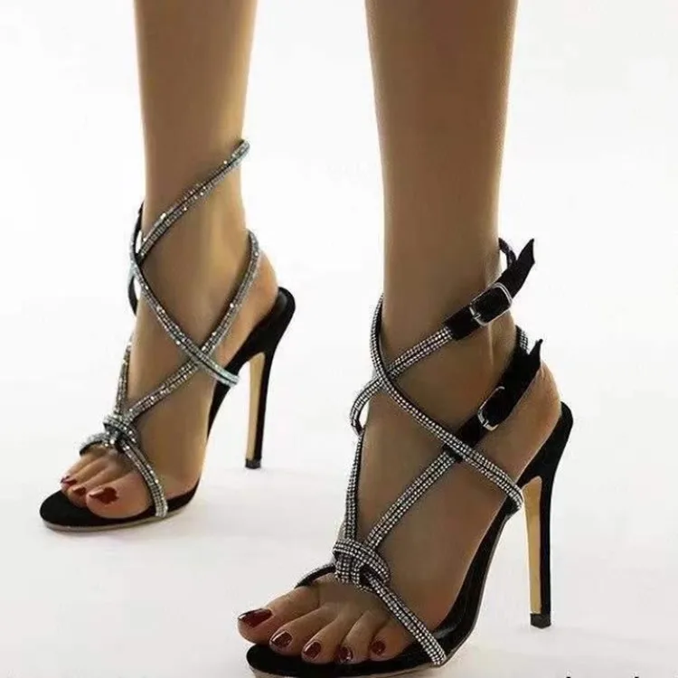 

Straight speed shoes, new spring and summer women's sandals and diamond sexy high heels in 2021, Picture