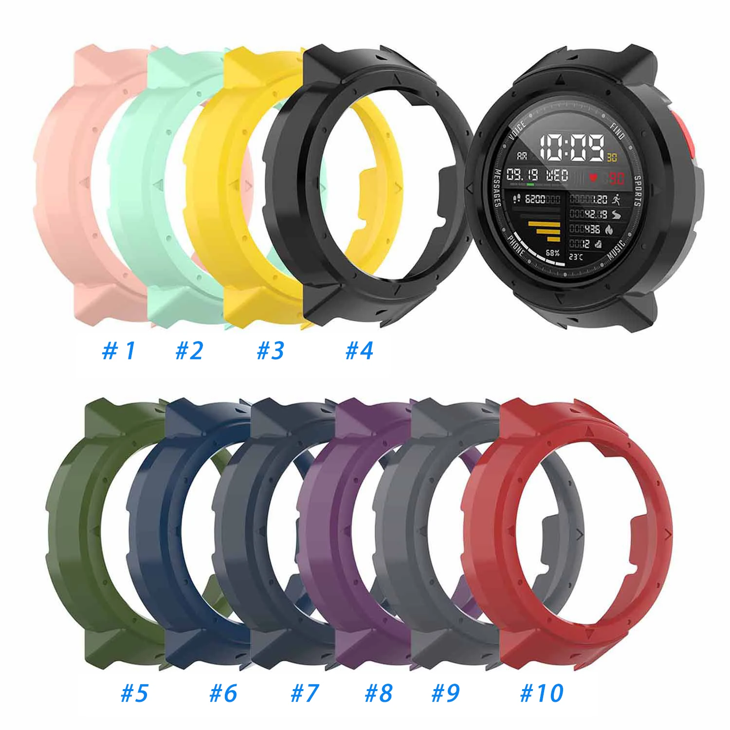 

Solid Color Watch Bumper Protetive Full Case Cover  Wristband A1801 / A1808