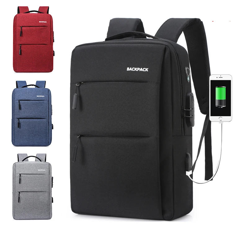 

OMASKA Custom Mochilas Laptop Men USB Rucksack Waterproof zippers zaino uomo Nylon Business Laptop Backpack Bag, Gray/black/blue/red