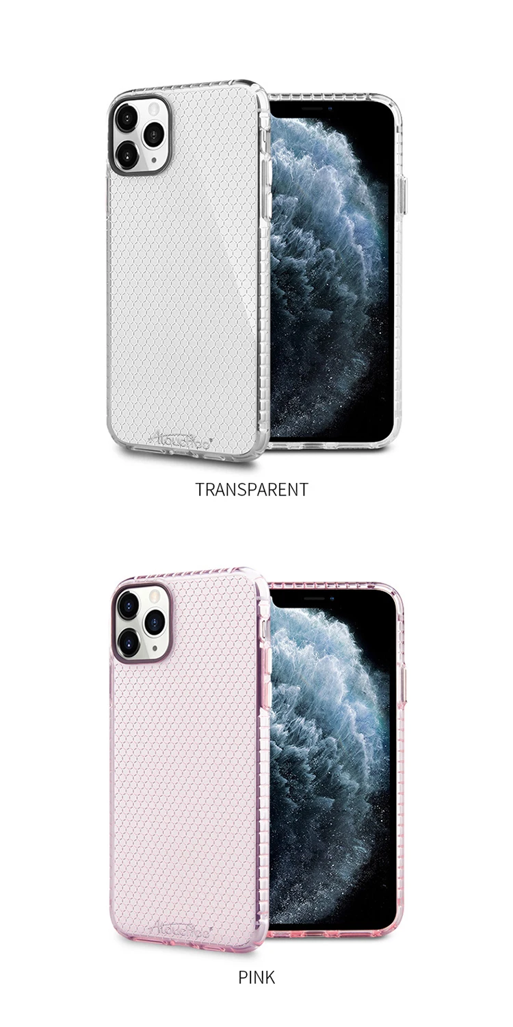 Clear Honeycomb Slim TPU Phone Case for iPhone 11 Pro Max X Xs XR 6 6s 7 8 Plus Cover