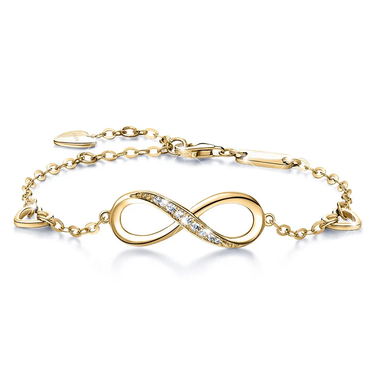 

Wholesale 925 Sterling Silver Bracelets Infinity Symbol Bracelet for Women, Sliver, gold, rose gold