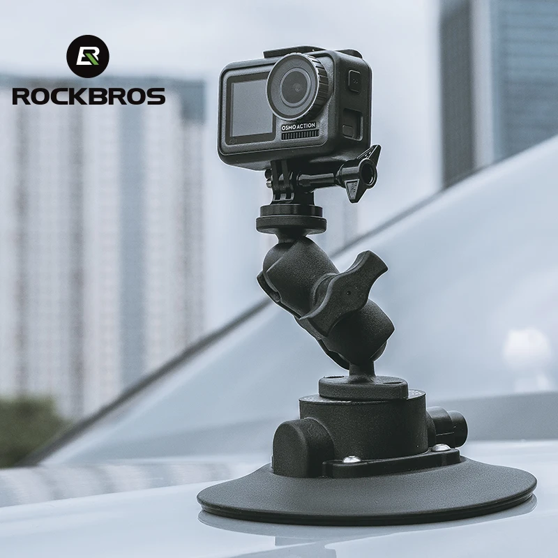rockbros 360 adjustable long arm suction cup camera mount cell phone holder gopro mount with suction cup
