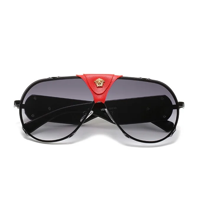 

Famous Brand Designer Retro Vintage Rimless Oversized Medusa Pilot Sunglasses Gradient UV400 Luxury Women Shades Sun Glasses
