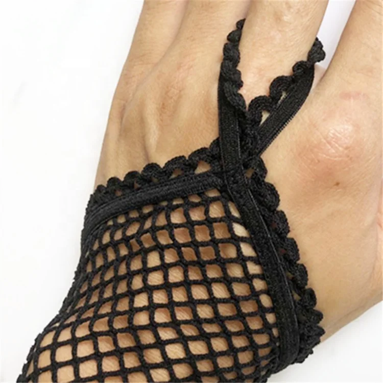 
Women Sexy Long Fingerless Twist Fishnet Gloves 
